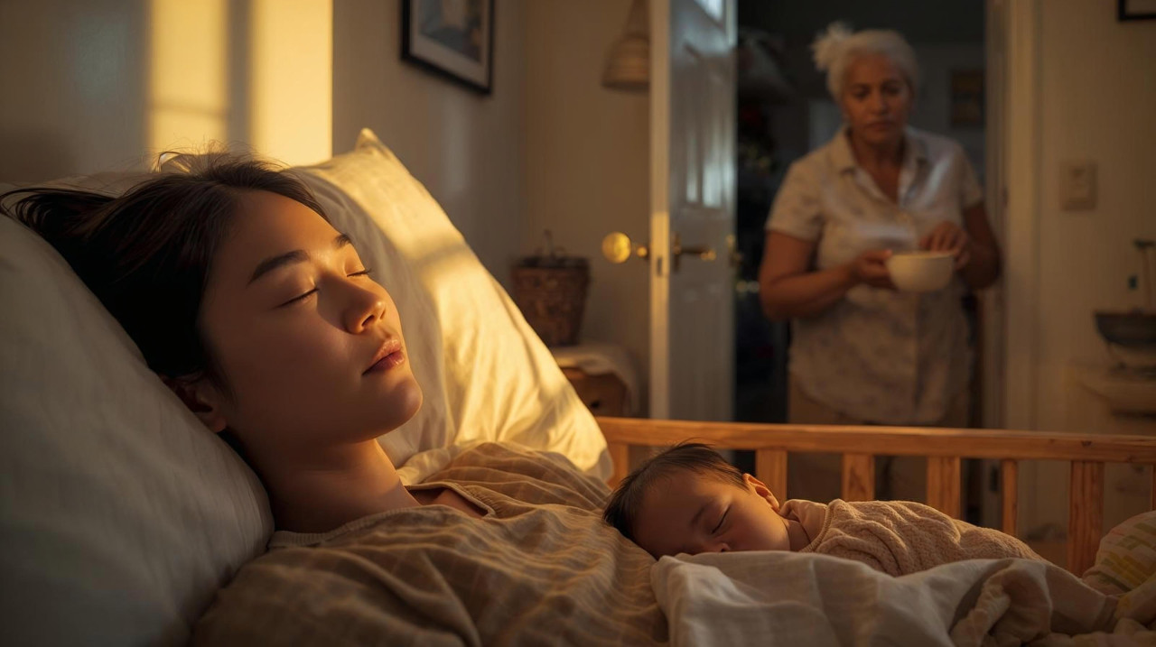 Мама отдыхает дома после родов в Бразилии