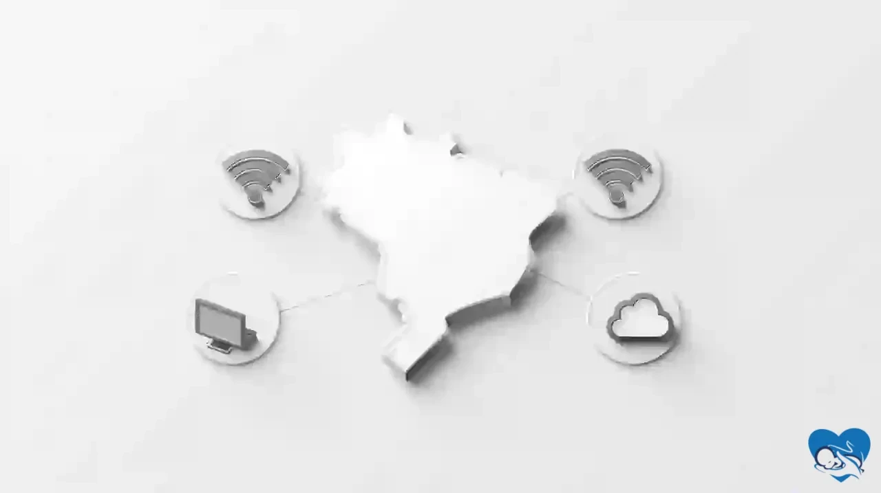 Stylized map of Brazil with Wi‑Fi and remote work icons