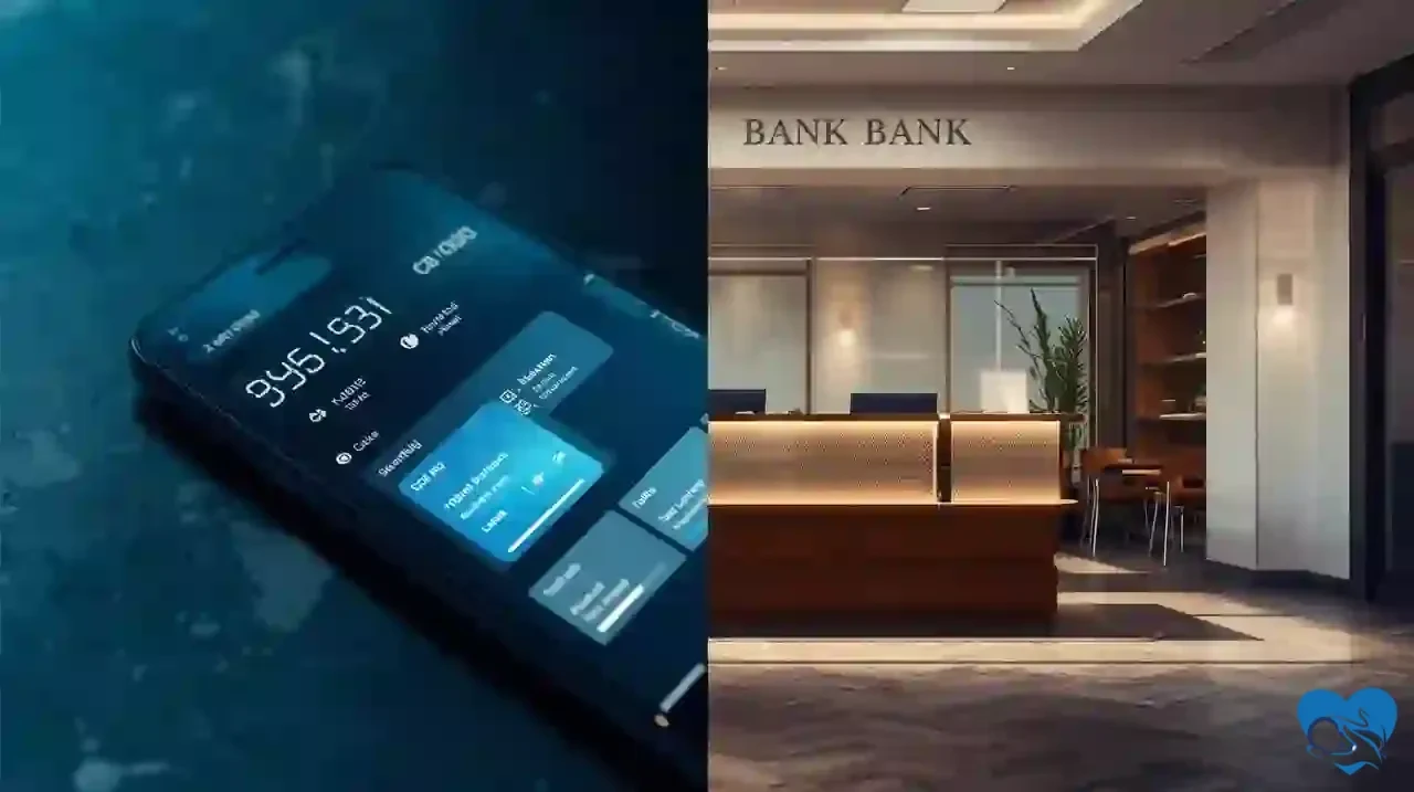 Choosing a bank in Brazil: a digital bank on a smartphone versus a traditional bank branch