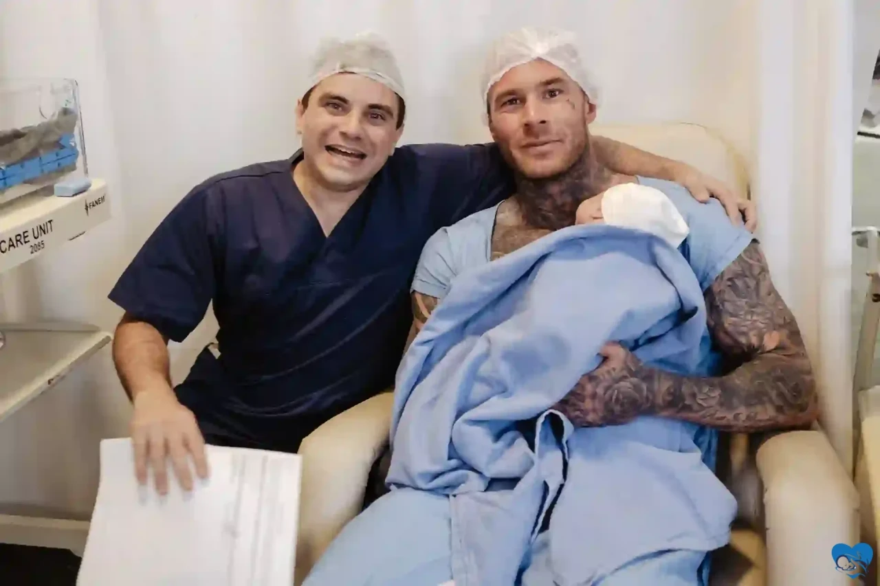 Hospital paperwork and newborn documents after birth in Brazil (details blurred)